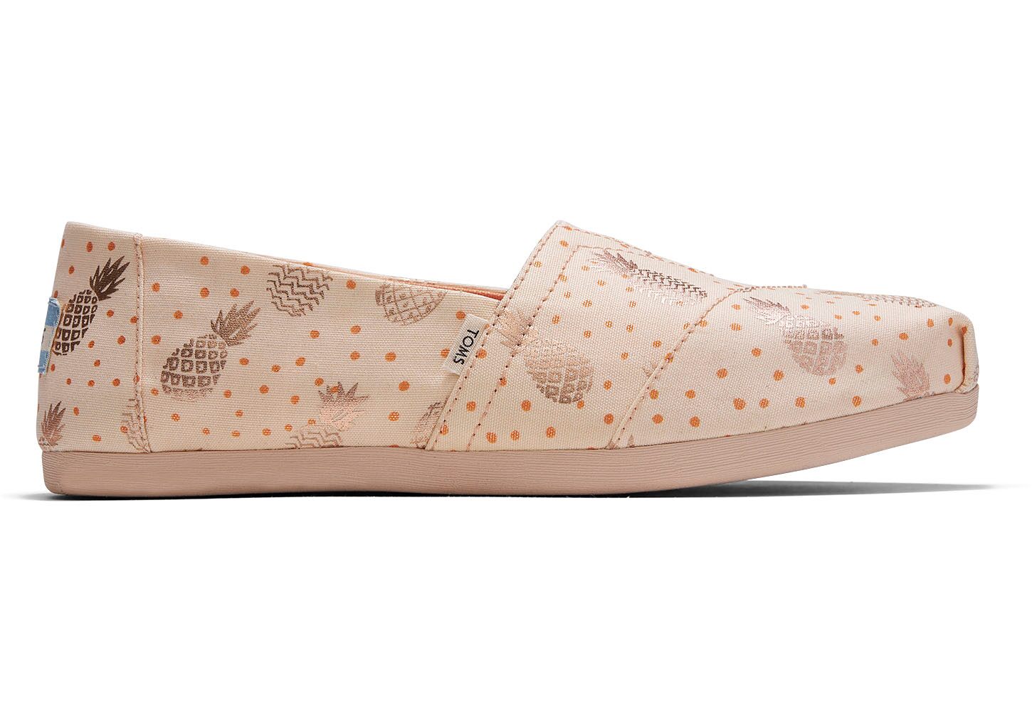 Toms Classics Pineapples Print - Womens Alpargata Espadrilles - Rose Gold - NZ - 537140FIU